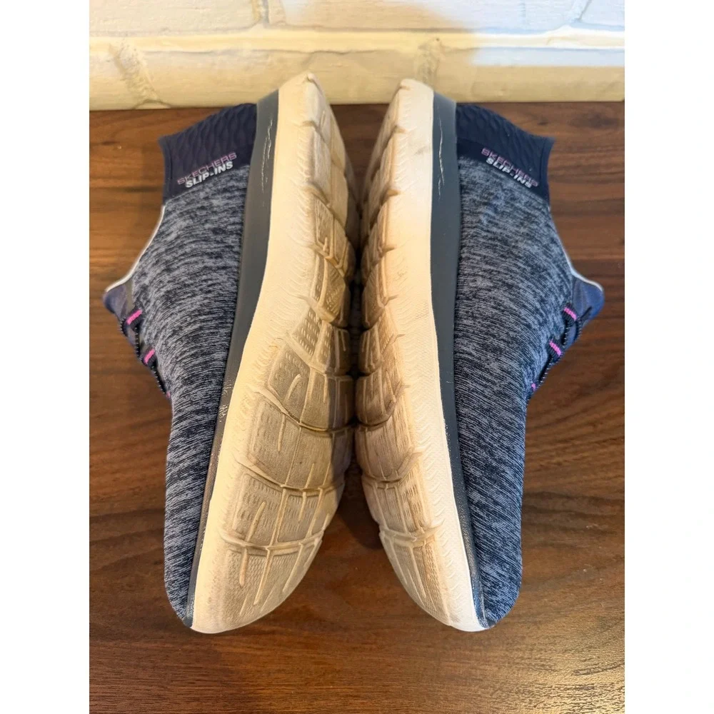 Skechers Hands Free Slip-ins Ultra Flex 3.0 Smooth Step Navy Pink Womens 9 Walk - Picture 6 of 10